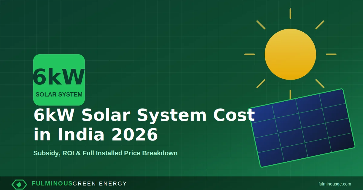 6kW solar system cost in India 2026 featured image by Fulminous Green Energy