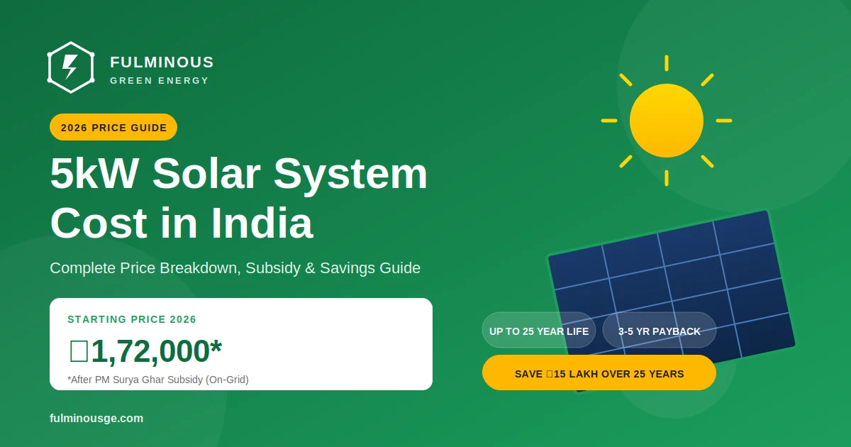 5kw solar system cost in india 2026 complete price guide