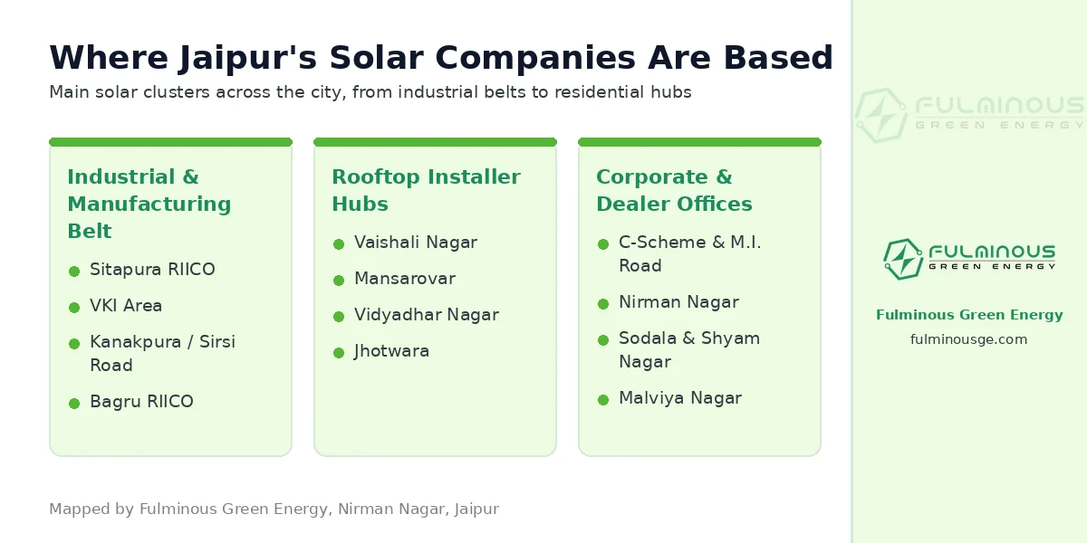 where the top solar companies in Jaipur are based by locality