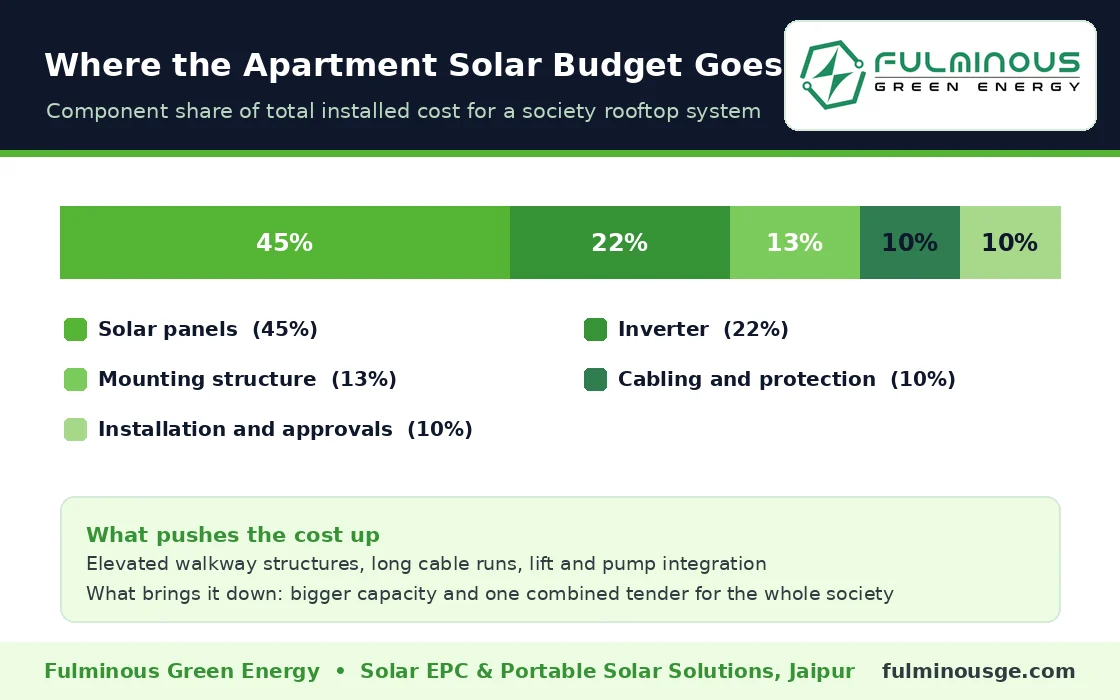 solar panels for apartments cost breakdown by component share for a housing society system